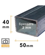 Tubolare FERRO 50x40x2 mm ZINCATO | Barre da 2 e 3 MT