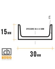 Profilo U Ferro 30x15 mm spessore 4mm | serie speciale
