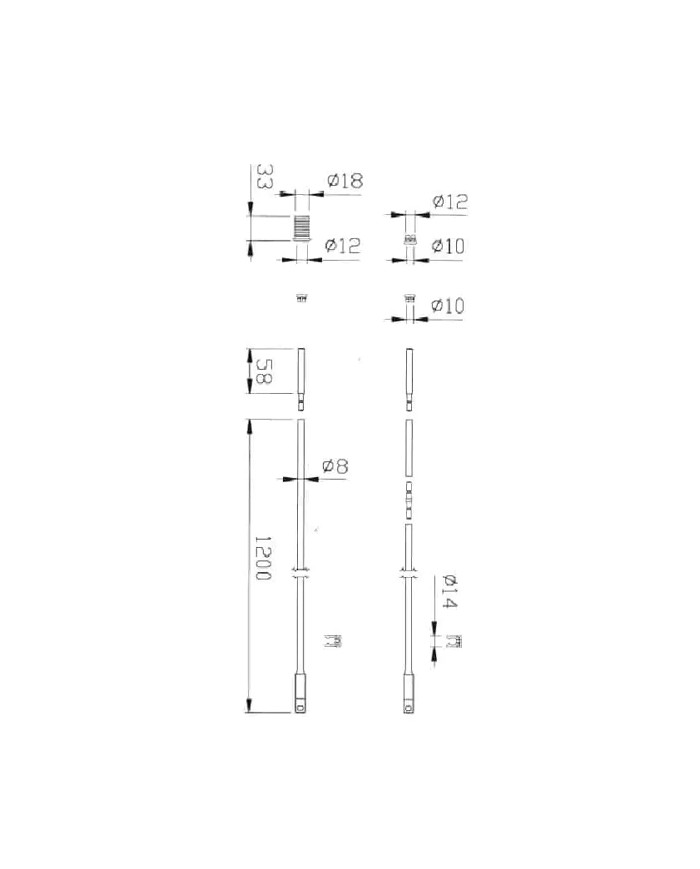 ISEO 990851 | Aste interne diritte per serratura electa