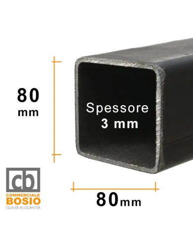 Tubolare FERRO 80x80x3 mm | 6 MT