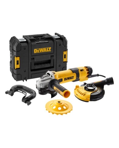 DeWALT DWE4257KT-QS | Smerigliatrice Angolare Ø 125mm 1500W con Tazza Diamantata e Cuffia di Aspirazione