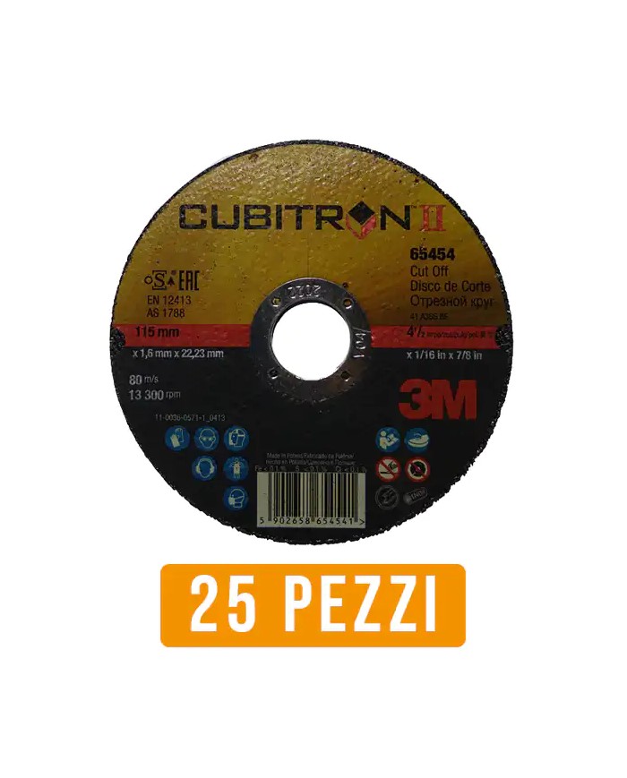 Cubitron 3M Dischi da Taglio Ø 115 X 1,6 Ceramico - 25 Pezzi [ 7100015157 ]