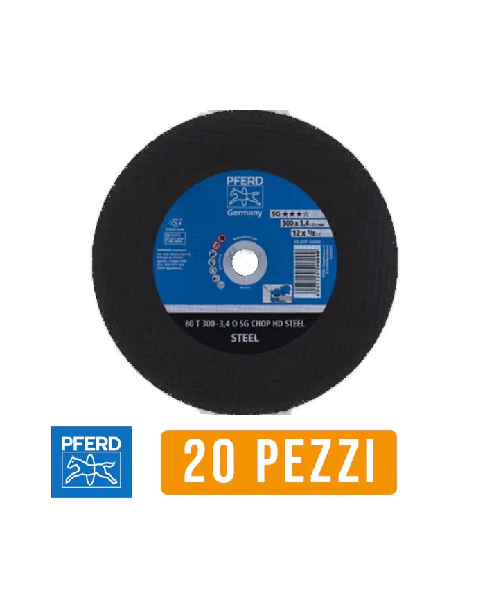 Disco per troncatrice ferro PFERD 540299 SG-ELASTIC Ø 300 X 3.4 [ 20 Pz ]
