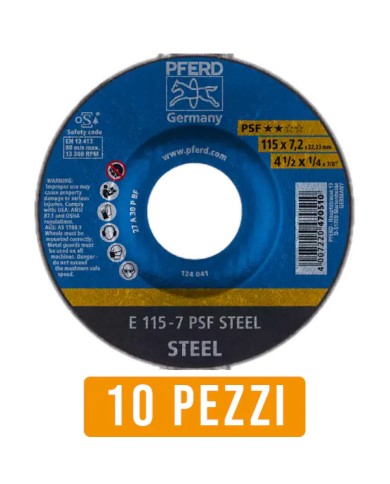 Disco da Sbavo PFERD 470510 Ø 115 X 7,2 per Ferro - 10 Pz