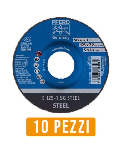 Disco da Sbavo PFERD 468951 Ø 125 X 7,2 per Ferro - 10 Pz