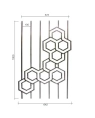Gonzato Design GD301/2 Ferro Battuto Pannello 9 Esagoni Quadro 12 H. 1000mm L. 642mm Arteferro