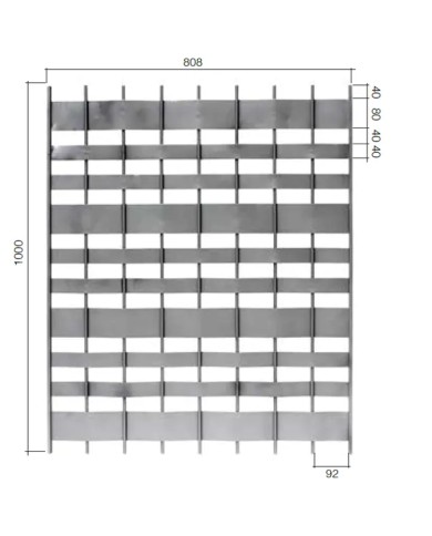 Gonzato Design GD302/3 Ferro Battuto Pannello Lamiera Intrecciata H. 1000 mm L. 808 mm Arteferro