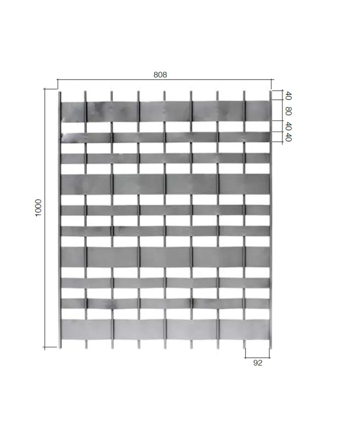 Gonzato Design GD302/3 Ferro Battuto Pannello Lamiera Intrecciata H. 1000 mm L. 808 mm Arteferro