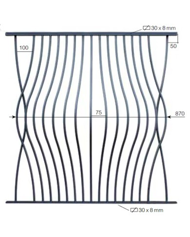 Gonzato Design GD288/1 Ferro Battuto Pannello Bombato in tondo12 H. 1000 mm L. 1000 mm Arteferro