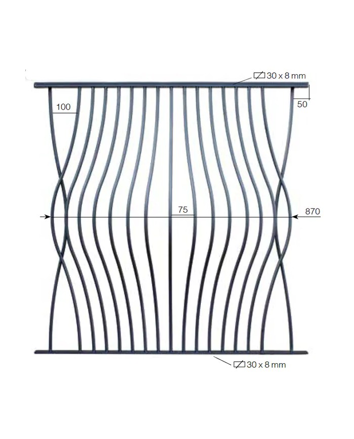Gonzato Design GD288/1 Ferro Battuto Pannello Bombato in tondo12 H. 1000 mm L. 1000 mm Arteferro