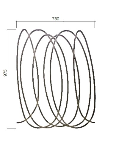 Gonzato Design GD300/2 Ferro Battuto Pannello Ondulato in quadro 12 H. 975mm L. 750mm Arteferro