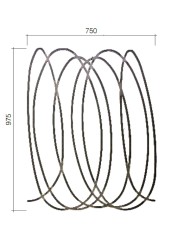 Gonzato Design GD300/2 Ferro Battuto Pannello Ondulato in quadro 12 H. 975mm L. 750mm Arteferro
