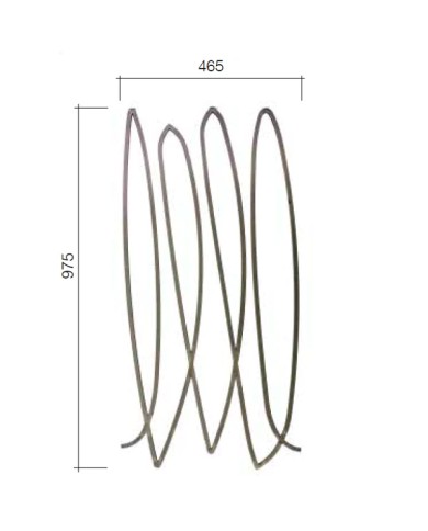 Gonzato Design GD300/3 Ferro Battuto Pannello Ondulato in quadro12 H. 975mm L. 465mm Arteferro