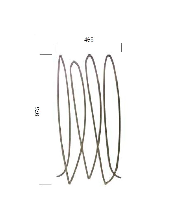 Gonzato Design GD300/3 Ferro Battuto Pannello Ondulato in quadro12 H. 975mm L. 465mm Arteferro