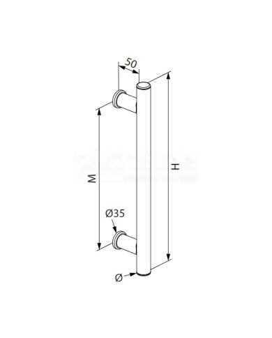 Maniglione in Acciaio Inox Ø 26,9 H. 400 - 1000mm | AISI304 Satinato