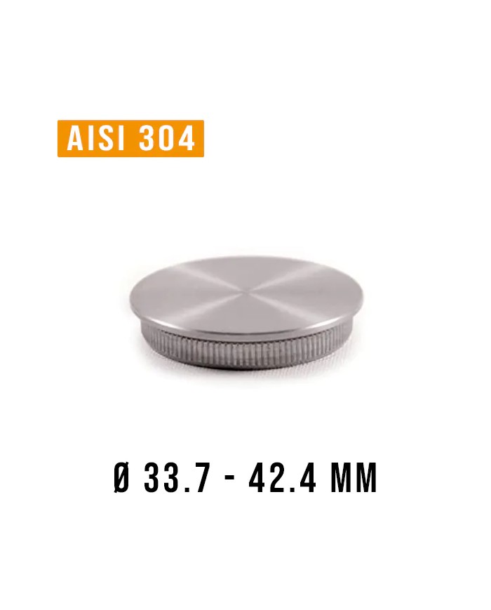 Tappo Acciaio INOX piano per Tubo | AISI 303 Satinato