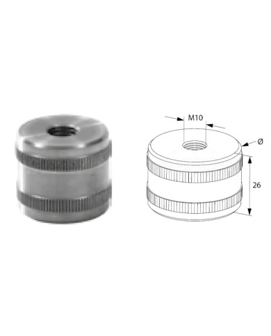 Raccordo di fissaggio per TUBO Ø 33.7 - 42.4 filetto M10 | AISI 304