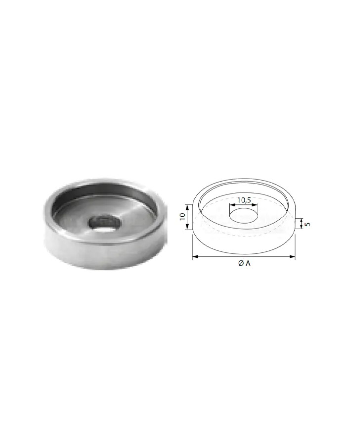 Rondella di appoggio per tubo Ø 33.7 - 42.4 | AISI 304
