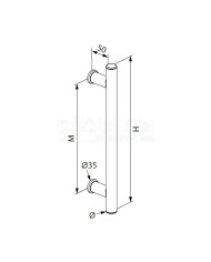Maniglione in Acciaio Inox Ø 33,7 H. 400 - 1000mm | AISI304 Satinato