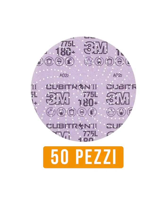 3M Xtract Cubitron II 775L Disco velcrato per levigatura Legno, Corian, supporto Film, multiforo | 50 pezzi