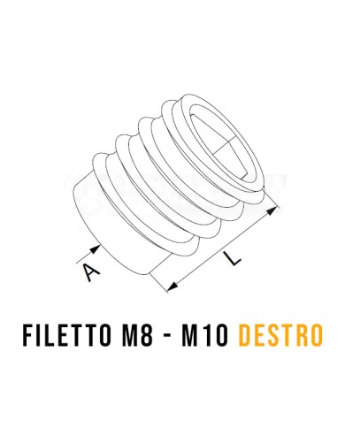 Boccola filettata zincata per legno, M8 - M10