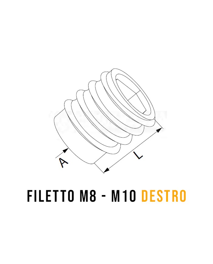 Boccola filettata zincata per legno, M8 - M10