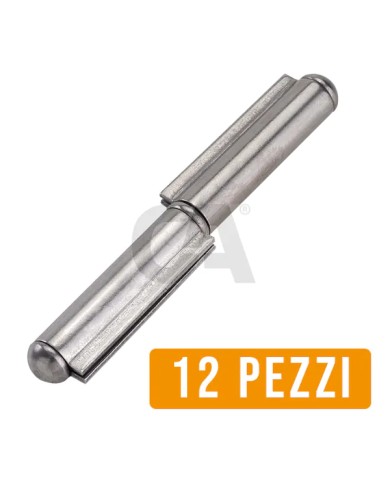 Cerniera a saldare, 2 ali, perno fisso, rondella fissa, 12 Pezzi | Combi Arialdo 110P