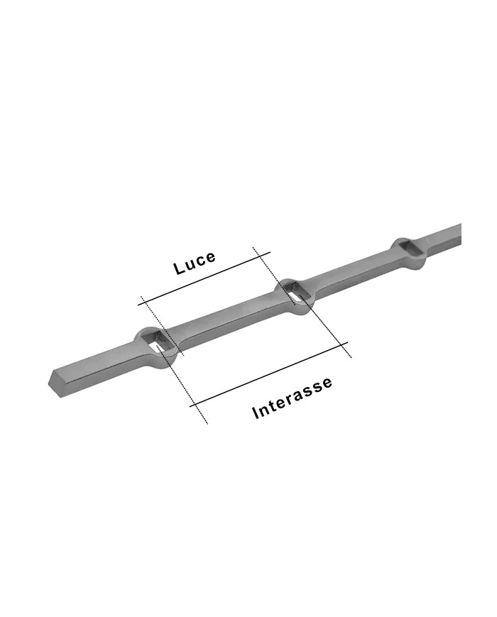 Barra Forata Ferro Quadro, Lunghezza 2mt