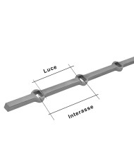 Barra Forata Ferro Quadro, Lunghezza 2mt