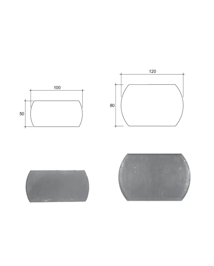 Piastra Ferro Sagomata senza fori, spessore 8mm