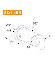 Supporto per maniglione in acciaio inox su misura | AISI 304