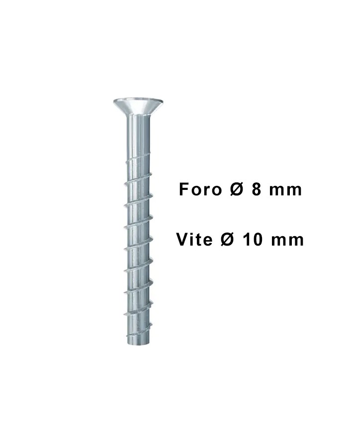 Vite per Cemento testa Svasata, Foro Ø 8mm, Vite Ø 10 mm | Fischer FBS II