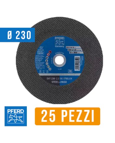 Disco Taglio Ferro 230 mm, per Ferro e Acciaio INOX | PFERD SG-STEELOX
