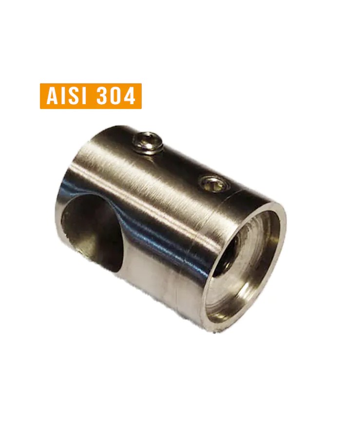 Supporto per tondino in Acciaio INOX, Passante, superficie PIANA | AISI 304 satinato