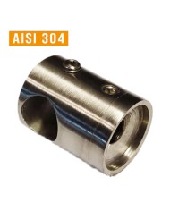 Supporto per tondino in Acciaio INOX, Passante, superficie PIANA | AISI 304 satinato