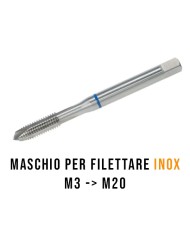 Maschi per filettare l'acciaio inox, anellati blu, passo metrico grosso (standard)
