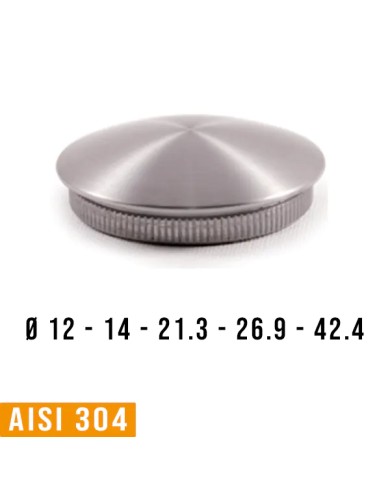 Tappo Acciaio INOX per TUBO Bombato | AISI 303 Satinato
