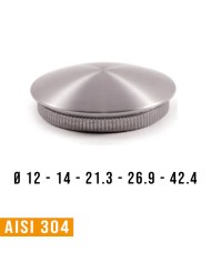 Tappo Acciaio INOX per TUBO Bombato | AISI 303 Satinato