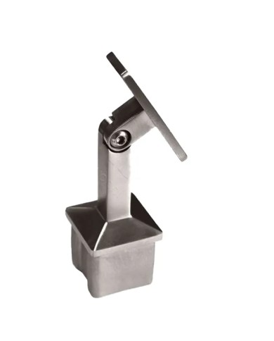 Reggicorrimano SNODATO per Montante Quadro 40x40, sella piana | AISI 304 satinato