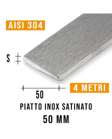 Piatto Inox SATINATO 50mm | AISI 304 Imbustato Singolarmente
