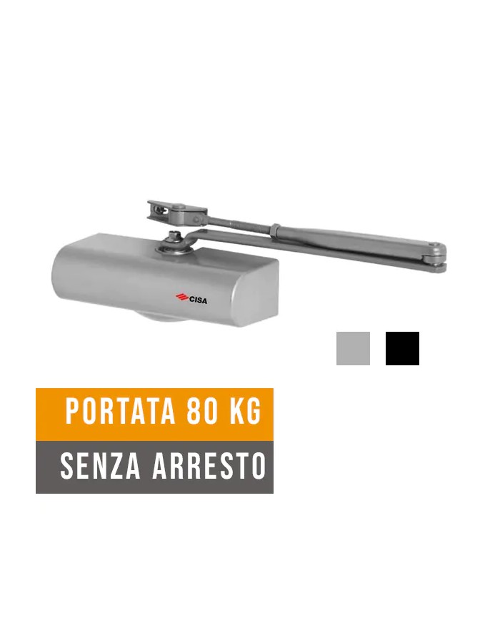Chiudiporta Automatico CISA 1415.03 Smart Plus 2, 80kg senza arresto