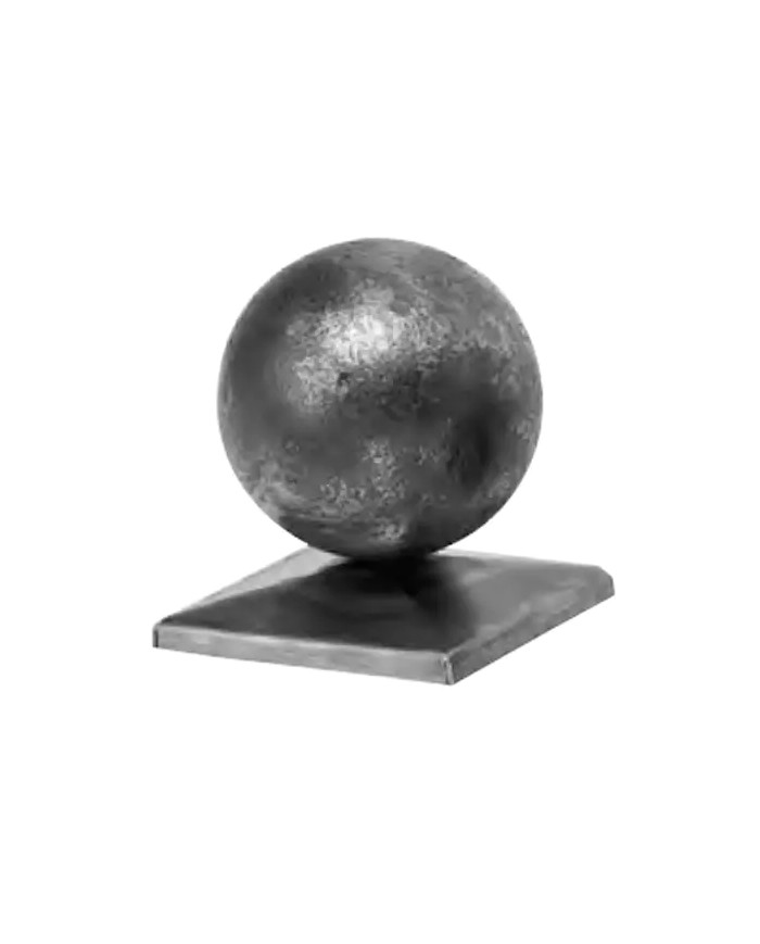 Copripilastro Ferro Ornamentale con Sfera Vuota, Grezzo