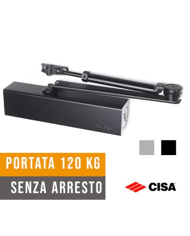 Chiudiporta Automatico CISA 1610.05 Professional Plus 2, 120kg Senza Arresto