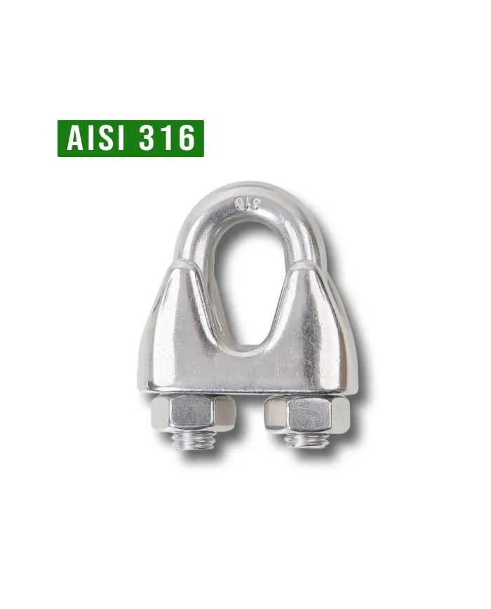 Morsetti per cavi di acciaio inox AISI 316 resistenti alla corrosione