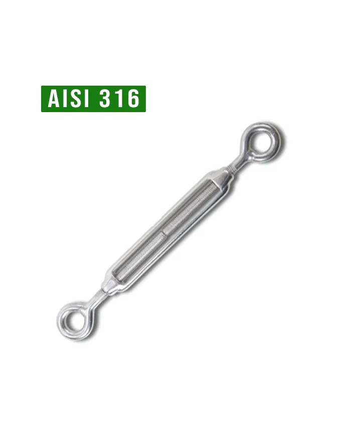 Tenditore cavo acciaio inox a 2 occhi | AISI 316