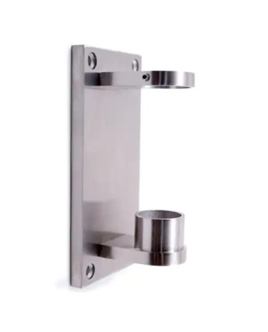 Ancoraggio Laterale a Parete per Tubo Ø 42,4 X 2 mm Con Piastra e Supporti | Inox AISI 316 Satinato