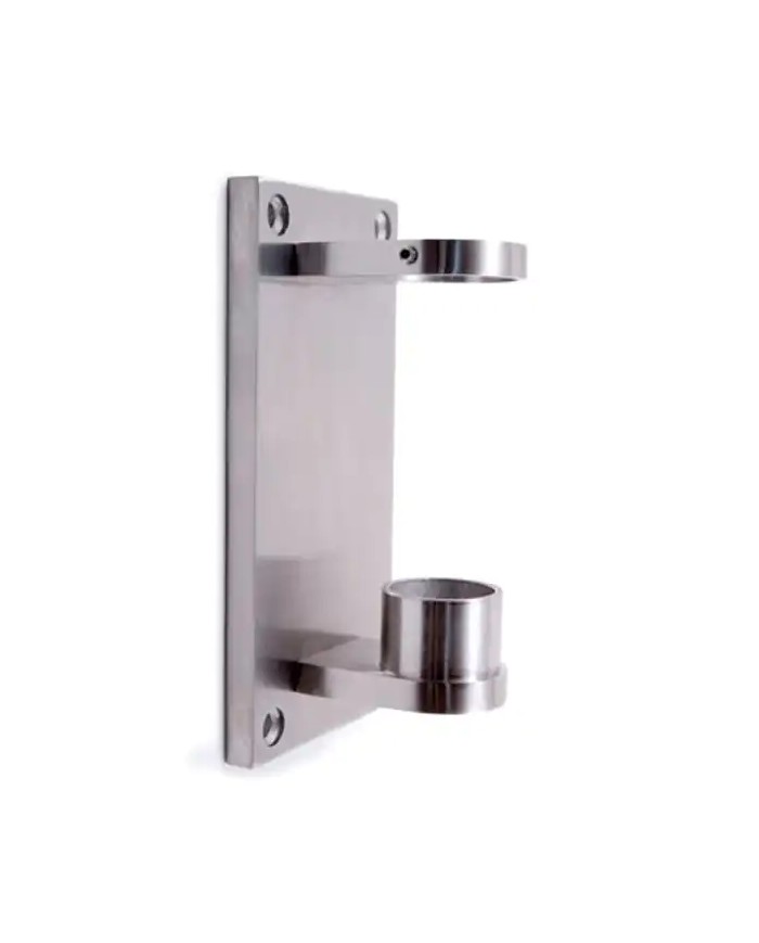 Ancoraggio Laterale a Parete per Tubo Ø 42,4 X 2 mm Con Piastra e Supporti | Inox AISI 316 Satinato