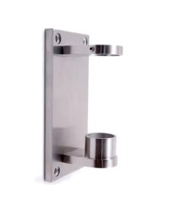 Ancoraggio Laterale a Parete per Tubo Ø 42,4 X 2 mm Con Piastra e Supporti | Inox AISI 316 Satinato