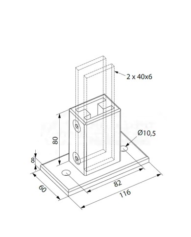 Wolfsgruber STEP SYSTEM Ancoraggio a Pavimento | Inox AISI304 Satinato