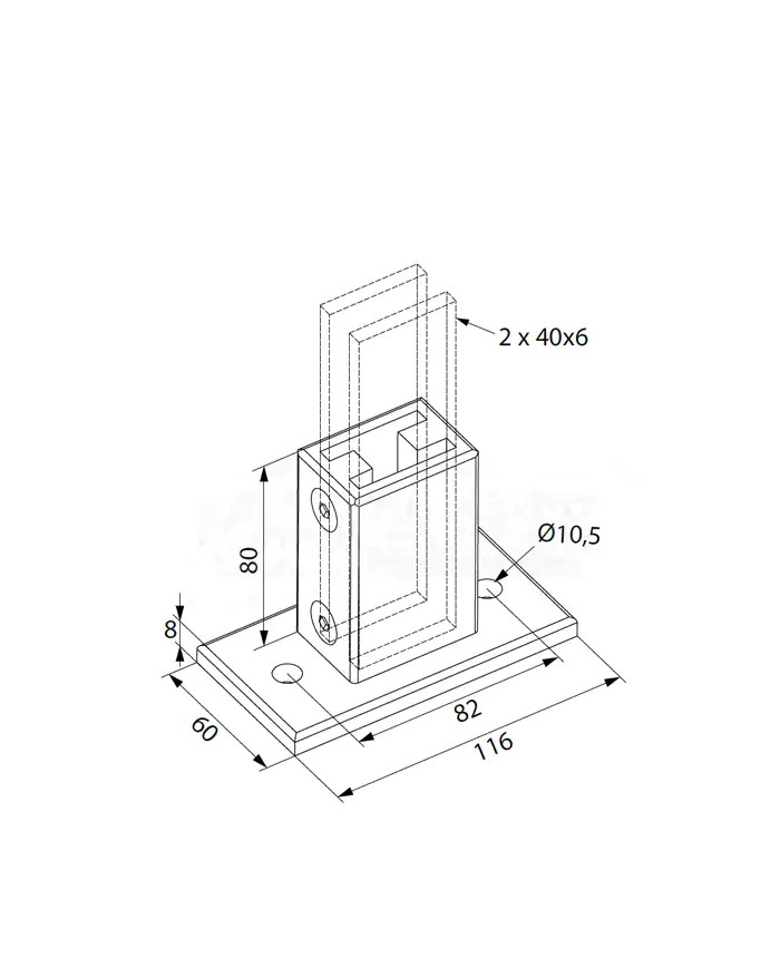 Wolfsgruber STEP SYSTEM Ancoraggio a Pavimento | Inox AISI304 Satinato